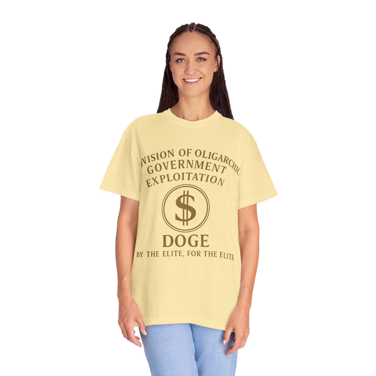 Color: Banana | DOGE—By the Elite, For the Elite Unisex Garment-Dyed T-shirt