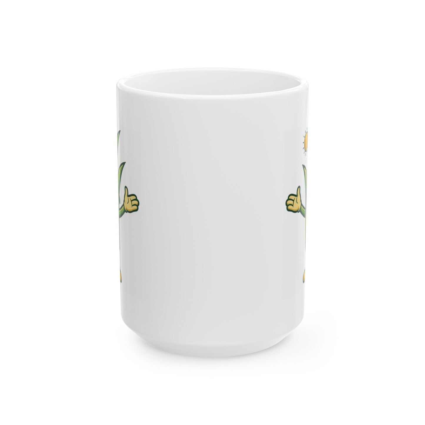 "If You're Grass You're Very Happy" White Ceramic Mug — Graphic