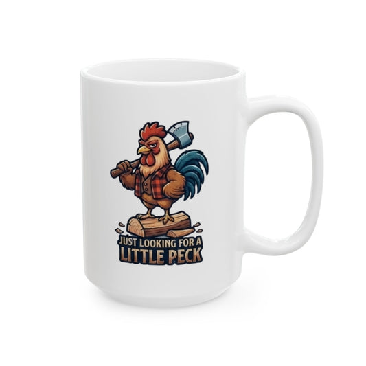 "Looking For A Little Peck" White Ceramic Mug