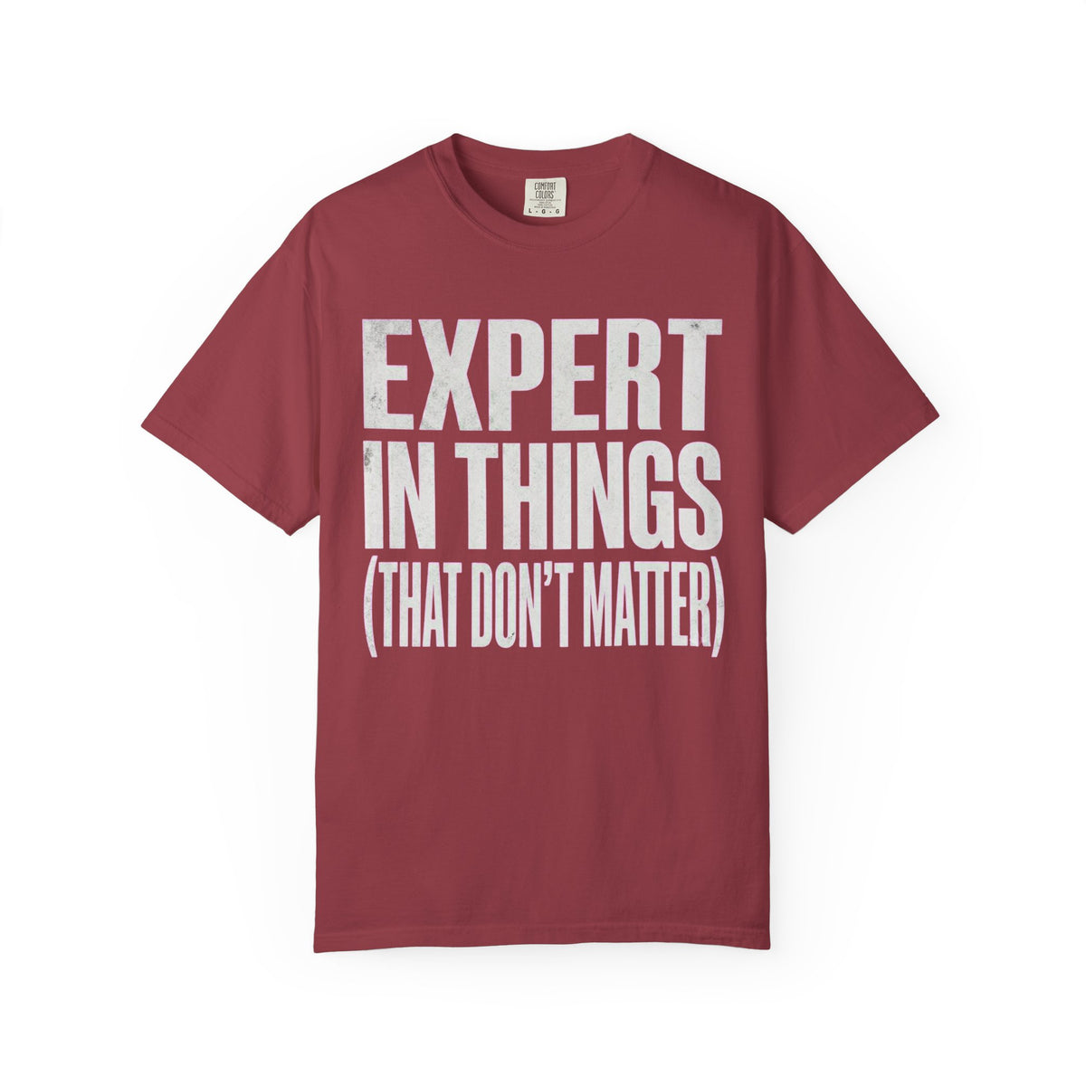 Color: Chili | Expert In Things Unisex Garment-Dyed Tee