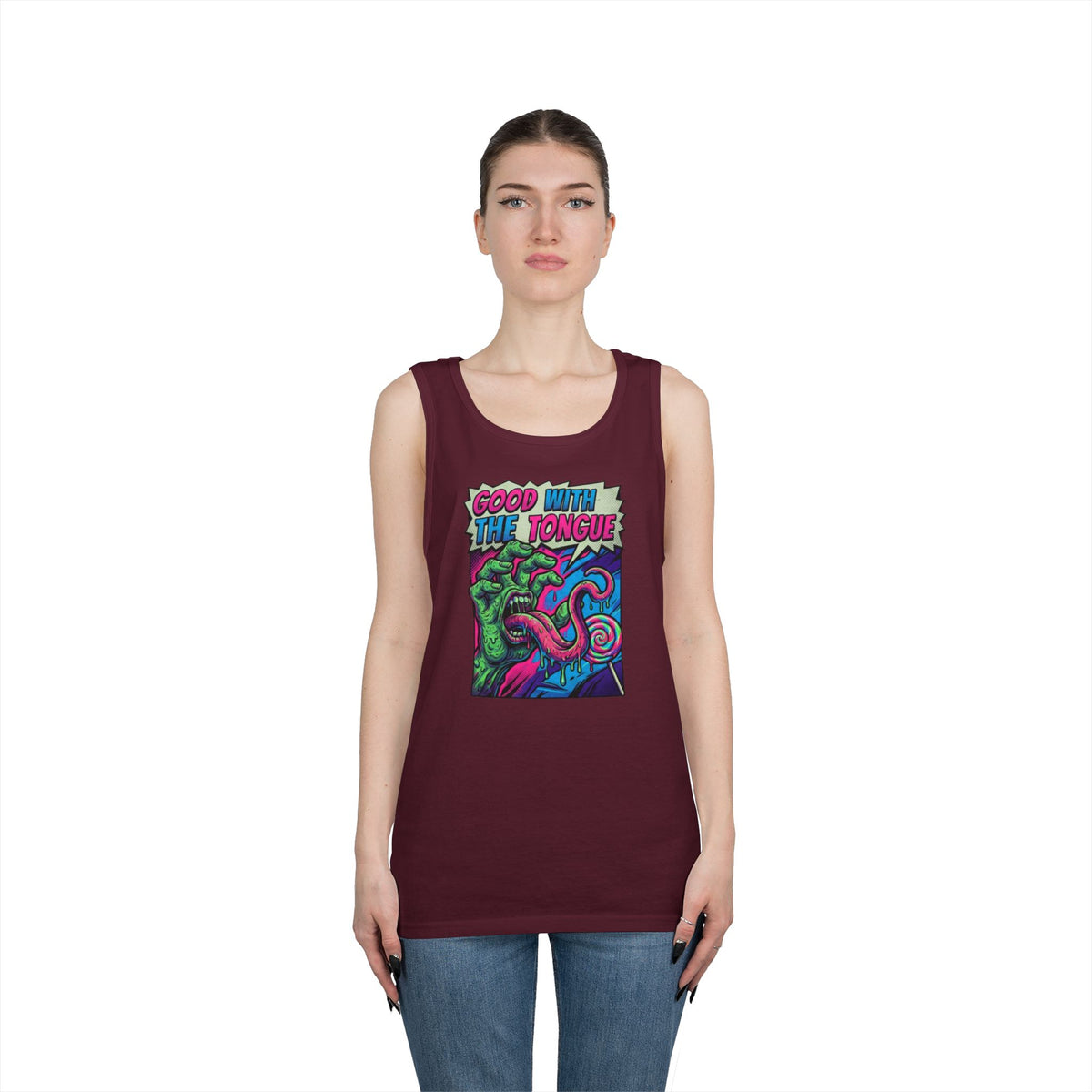 Color: Maroon | Good With the Tongue Tank Top