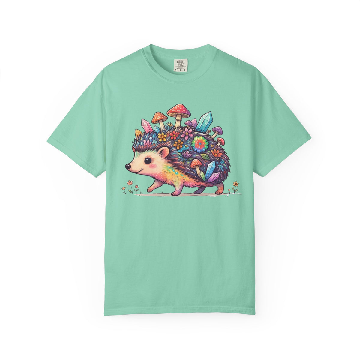 Color: Island Reef | Hippy Hedgehog Unisex Garment-Dyed Tee