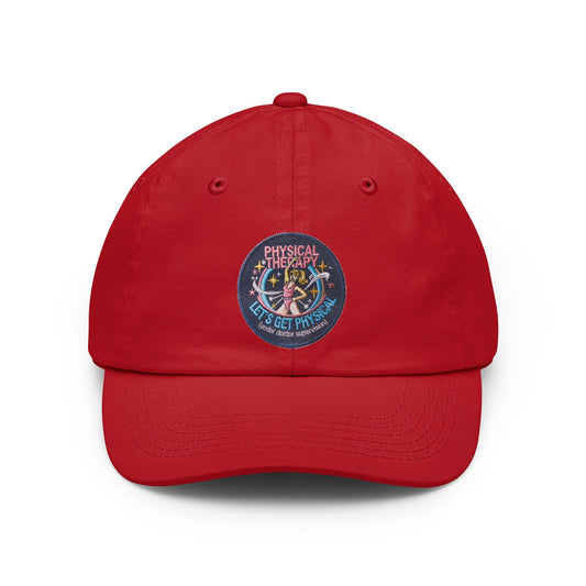 Color: Red | Let's Get Physical Dad Hat — Graphic