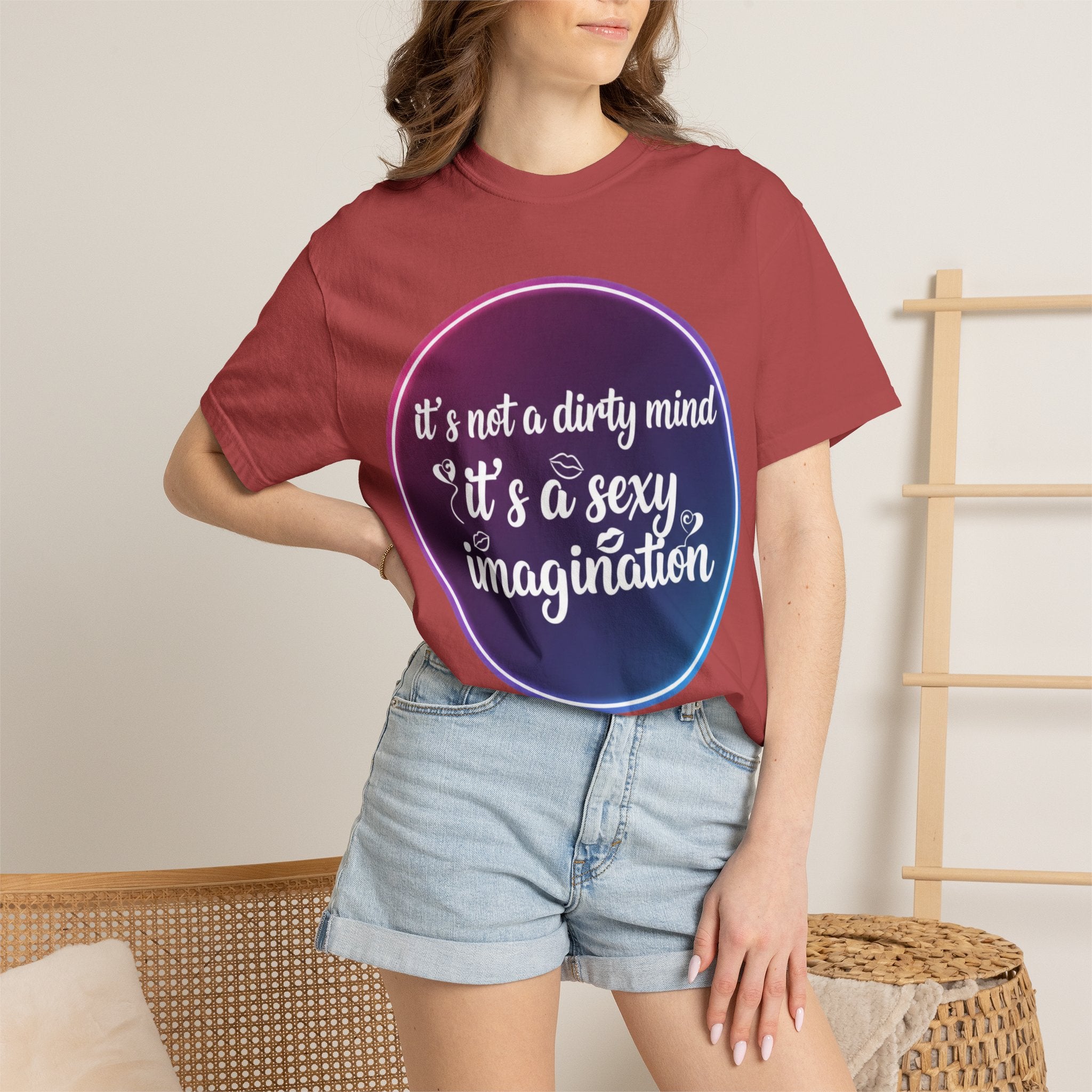 "It's Not a Dirty Mind, it's a sexy imagination" Unisex Garment-Dyed T-shirt