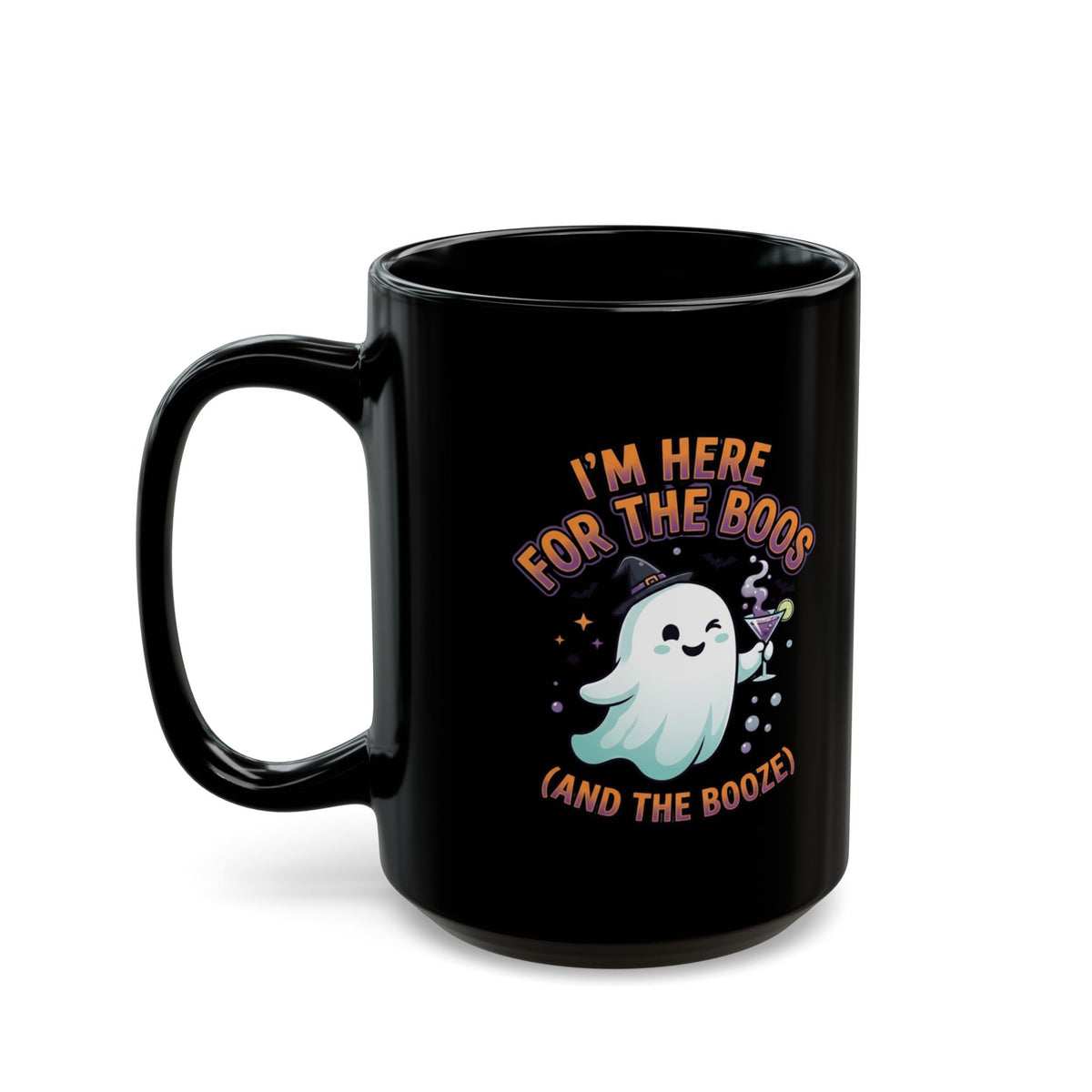 "I'm Here For The Boos" Black Ceramic Mug