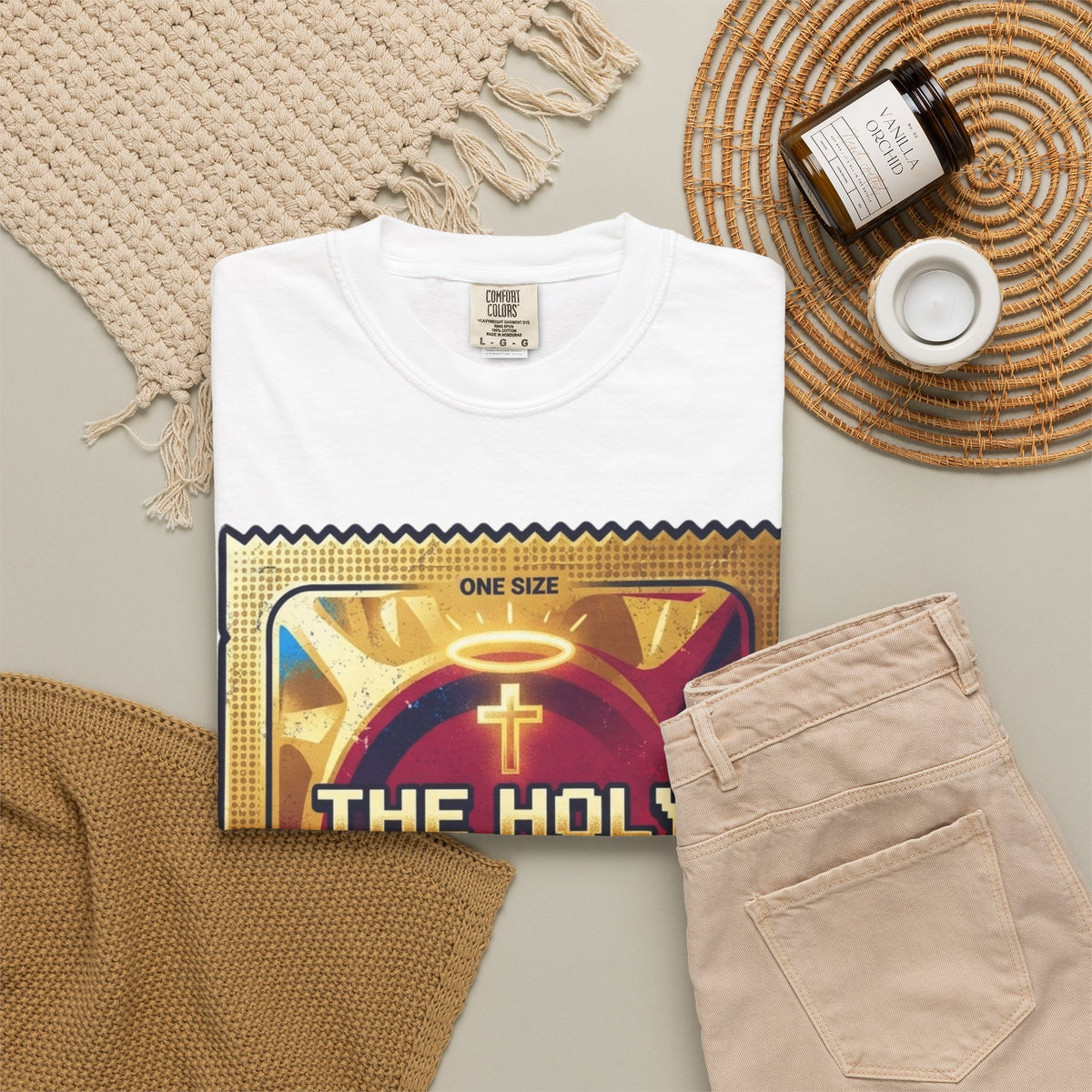 "Good Book Series The Holy Shield" Unisex Garment-Dyed Tee