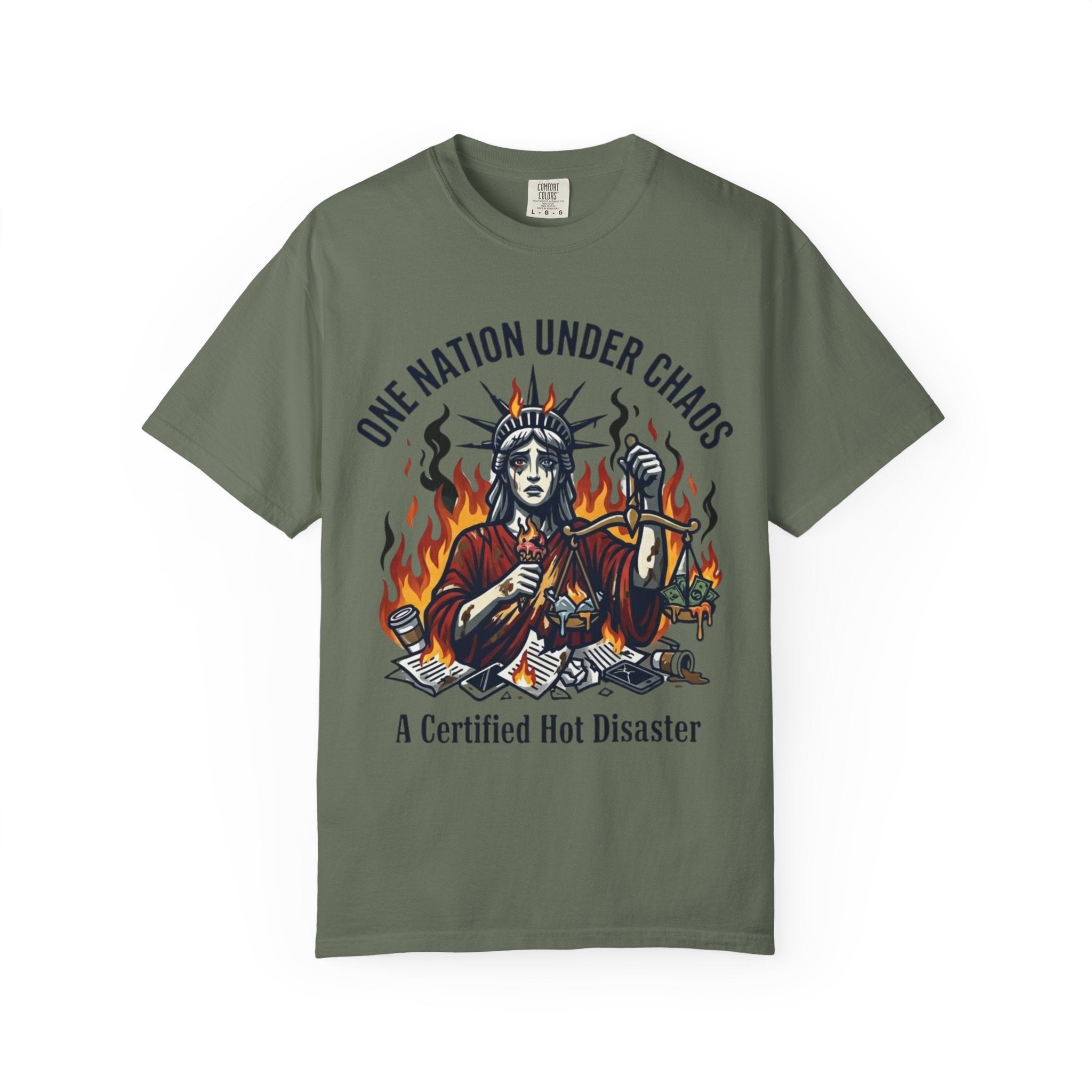 "One Nation Under Chaos" Unisex Garment-Dyed Tee