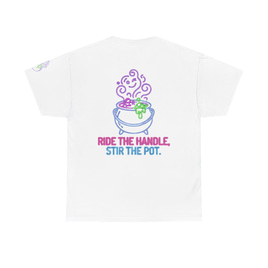 Color: White | Ride The Handle, Stir The Pot Premium Graphic Tee