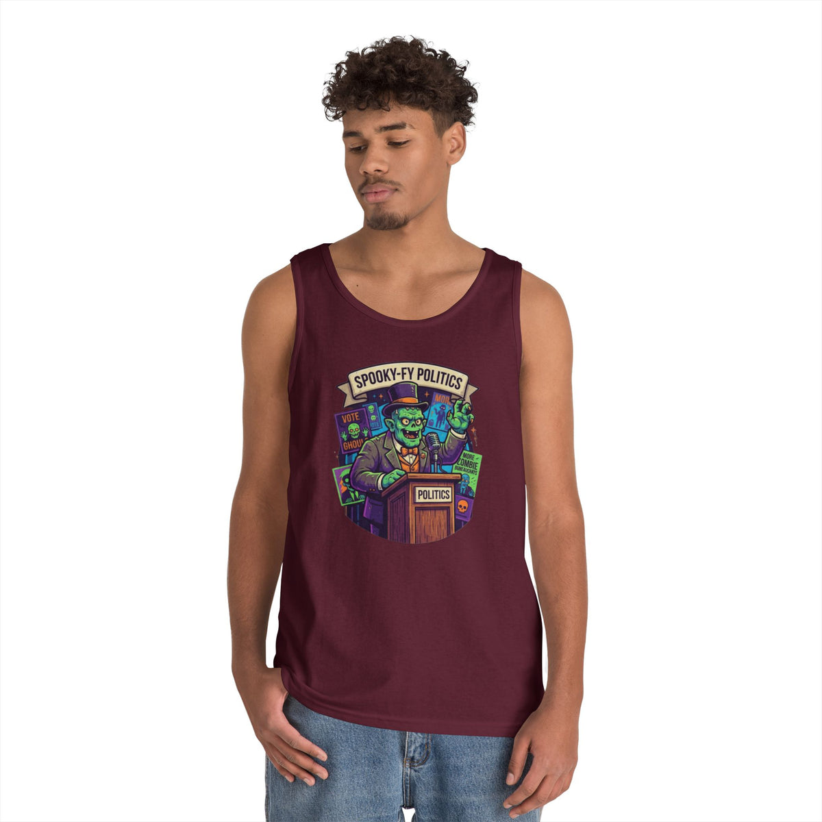 Color: Maroon | Spooky-Fy Politics Tank Top