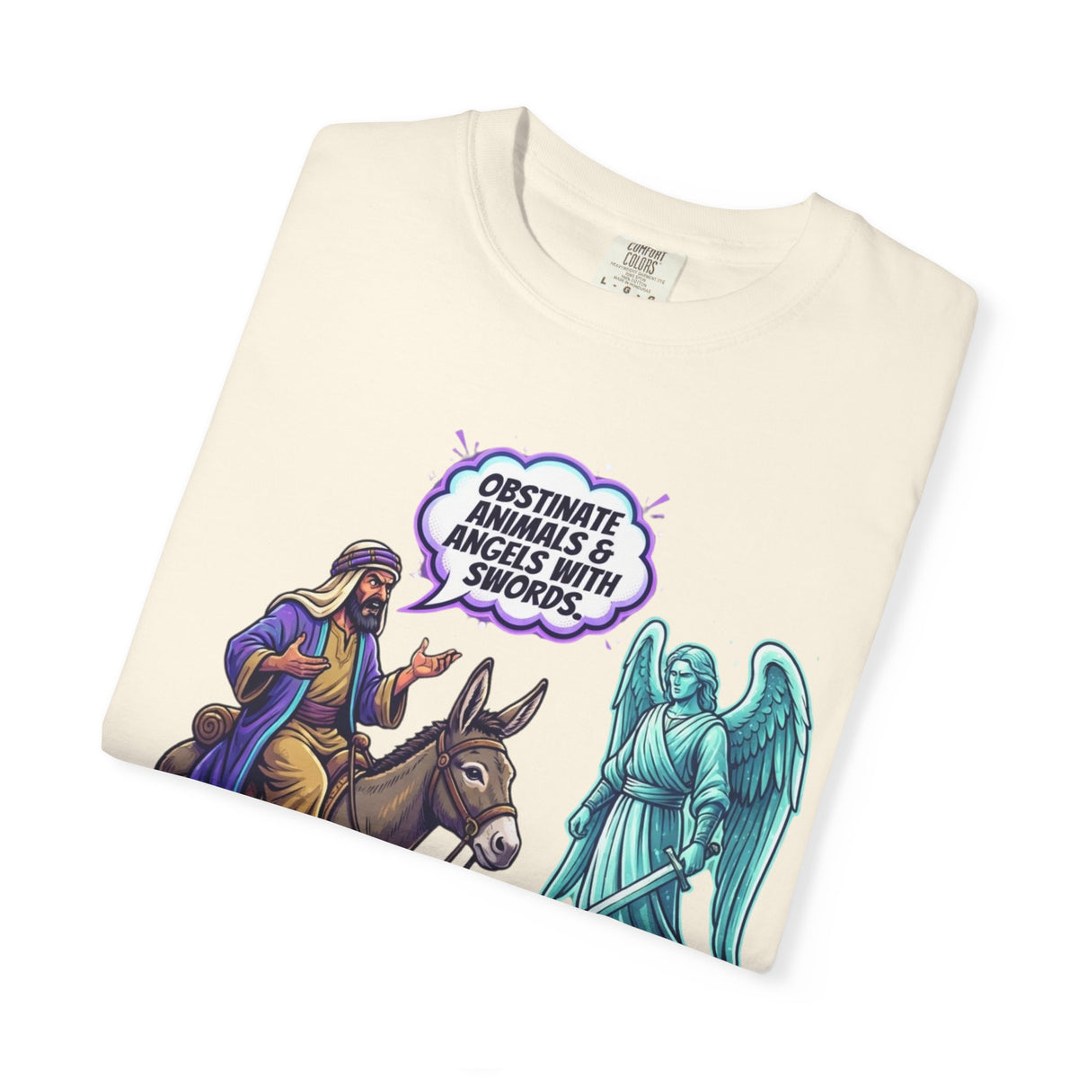 Good Book Series Obstinate Animals & Angels With Swords Unisex Garment-Dyed Tee