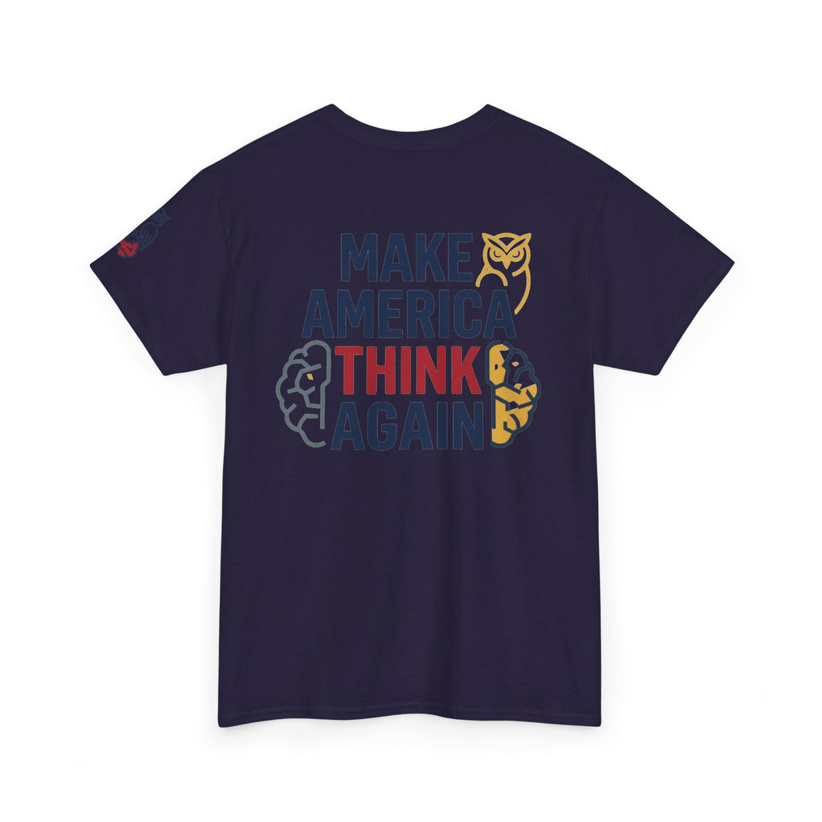 Color: Blackberry | Make America Think Again Premium Graphic Tee