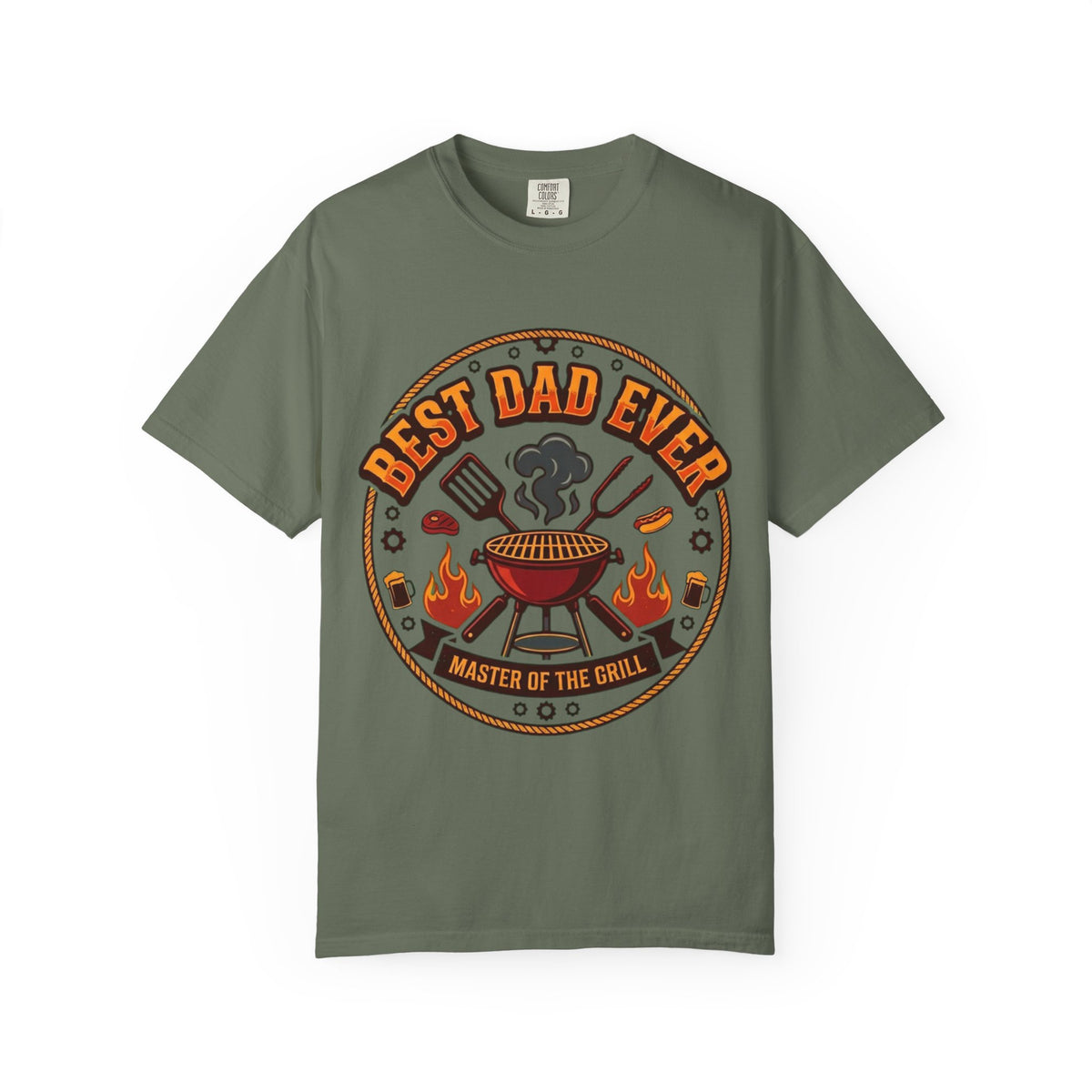 Color: Moss | Best Dad Ever Unisex Garment-Dyed Tee