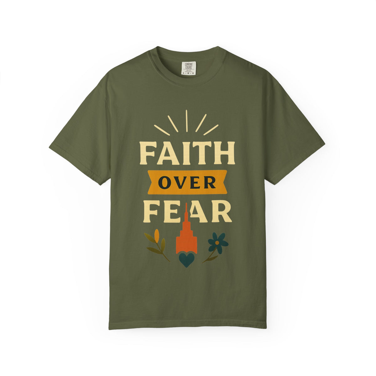 Color: Hemp | Faith Over Fear Unisex Garment-Dyed T-shirt