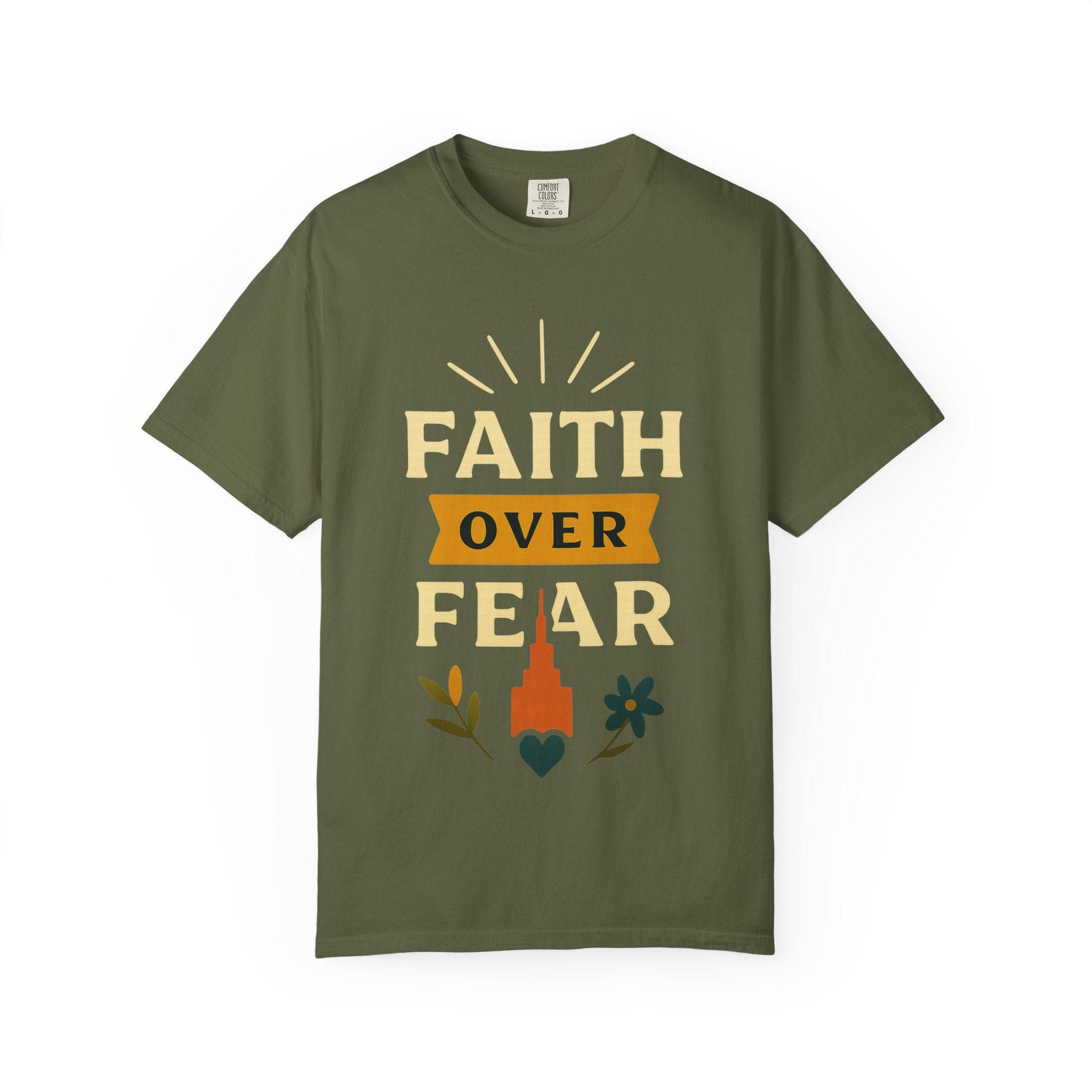 "Faith Over Fear" Unisex Garment-Dyed T-shirt
