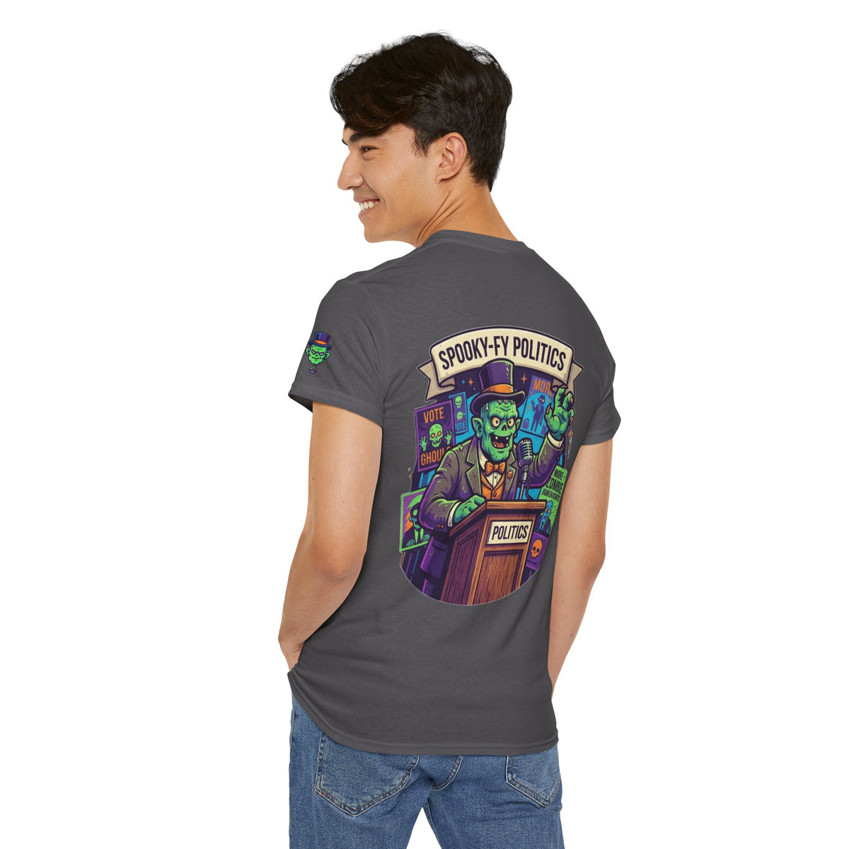 Color: Charcoal | Spooky-Fy Politics Premium Graphic Tee