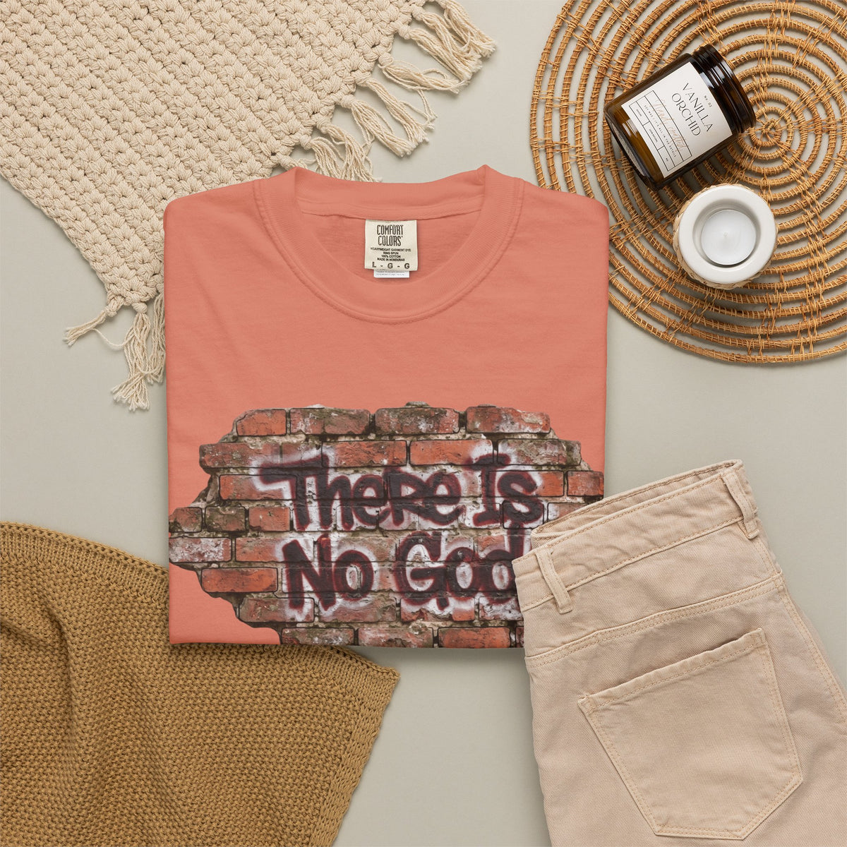 "There is No God" Unisex Garment-Dyed Tee