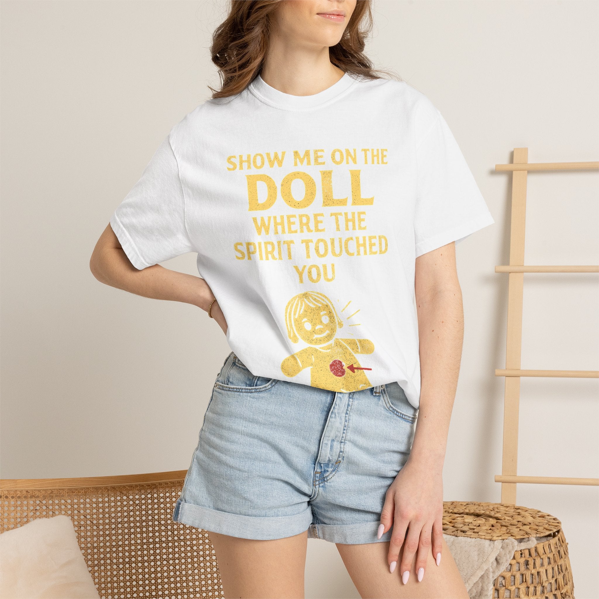 "Show Me On The Doll" Unisex Garment-Dyed T-shirt