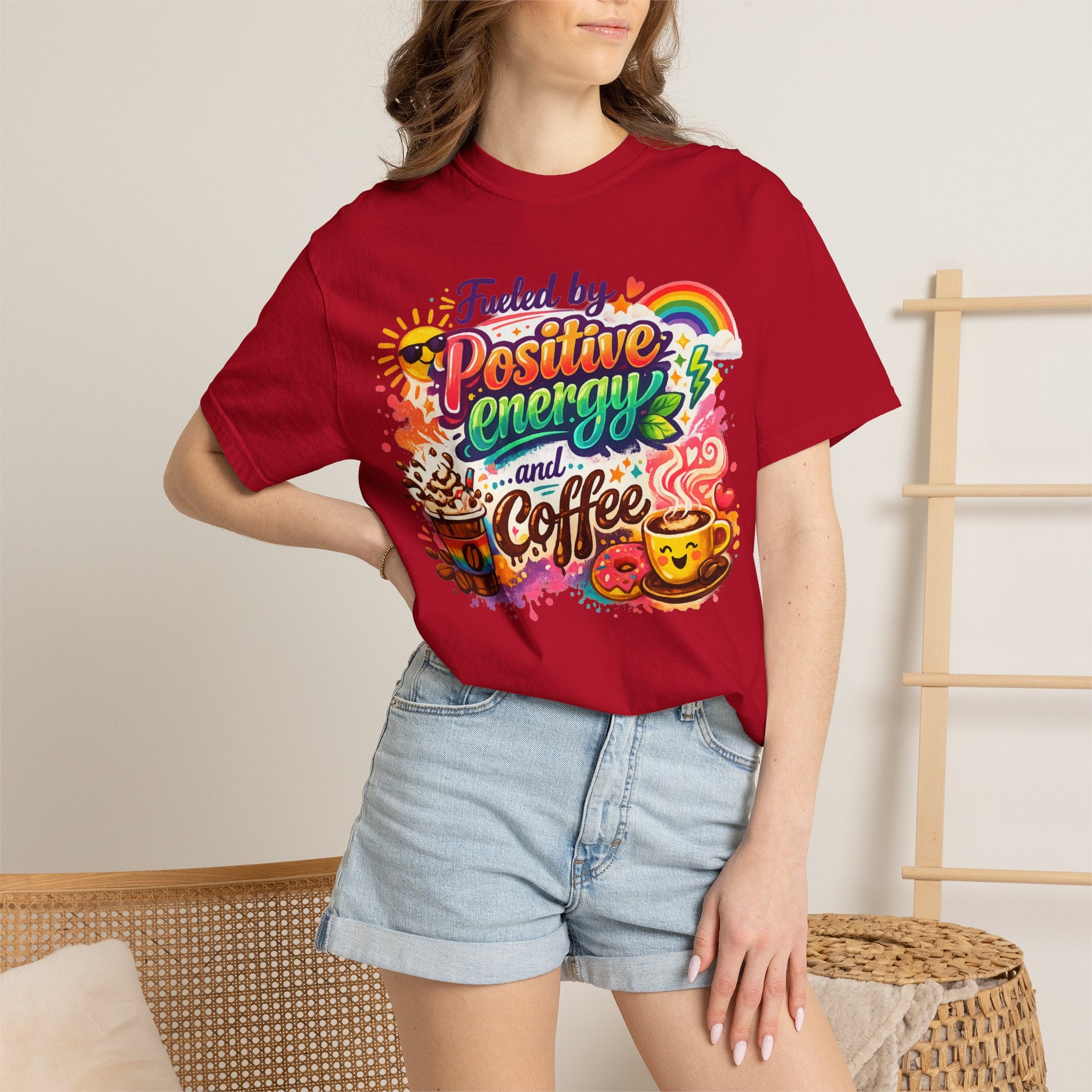 "The Caffeine-Induced Optimist" Unisex Garment-Dyed T-shirt