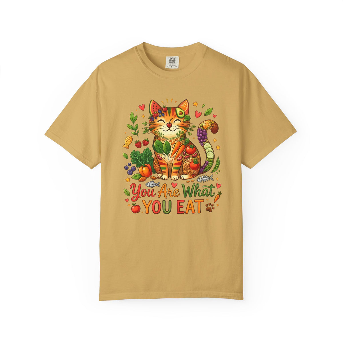 Color: Mustard | You Are What You Eat - Cat 2 Unisex Garment-Dyed T-shirt