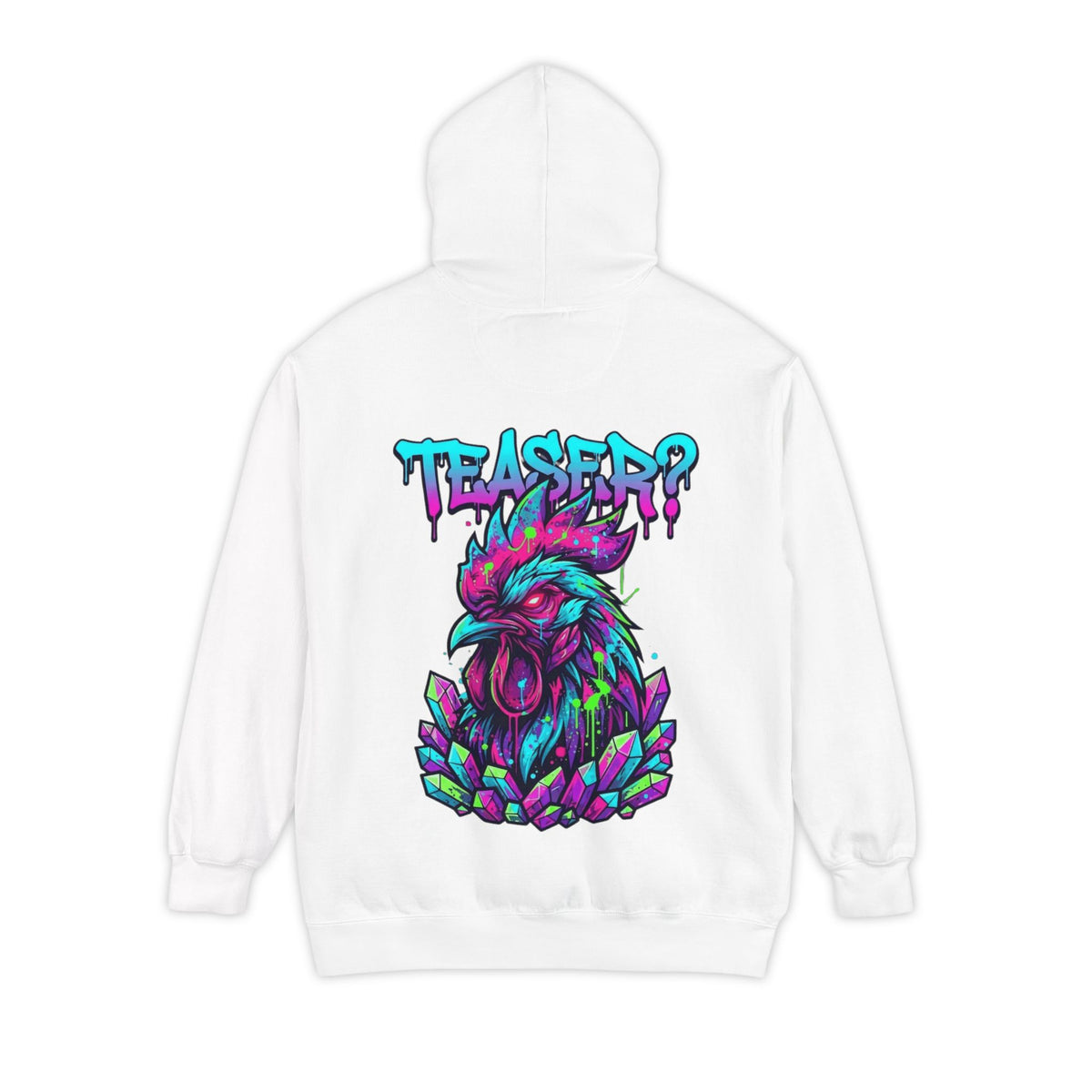 Color: White | Cock Teaser Garment-Dyed Hoodie