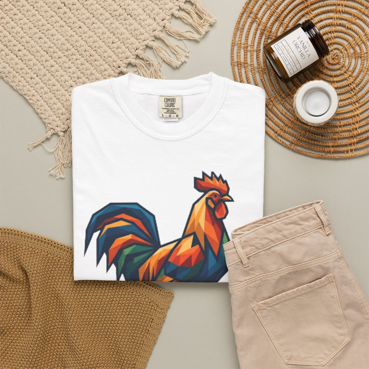 "Barnyard Rooster" Unisex Garment-Dyed Tee