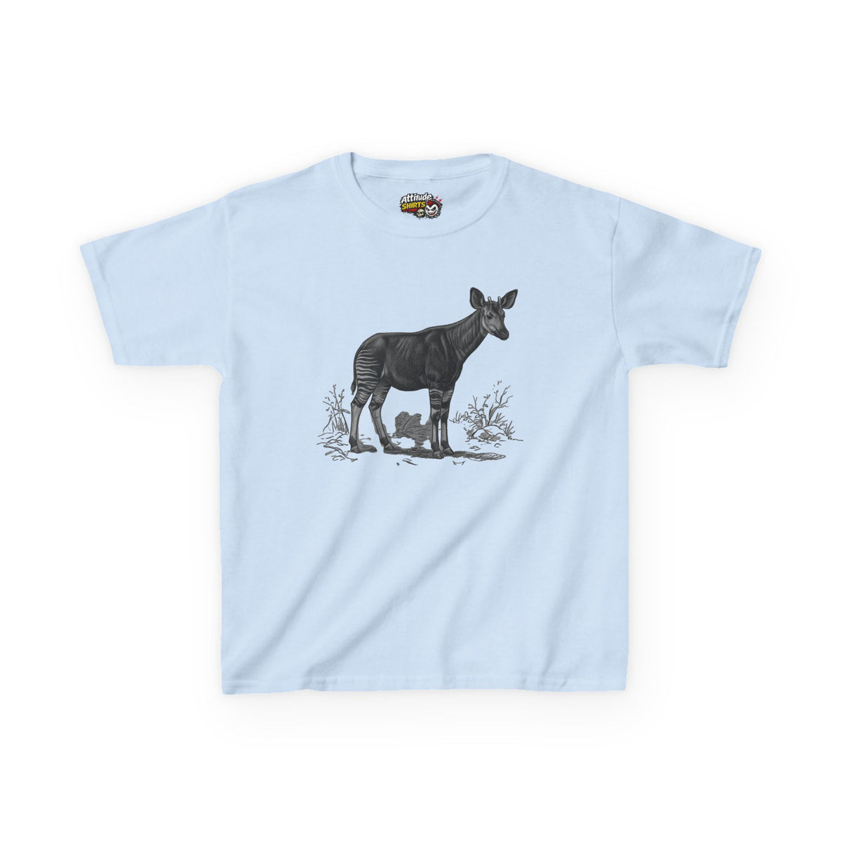 "Pencil Sketch Art Okapi" Kids Tee