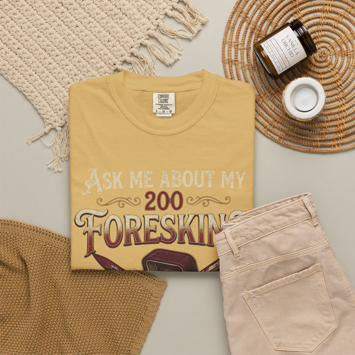 "Good Book Series 200 Foreskins" Unisex Garment-Dyed Tee