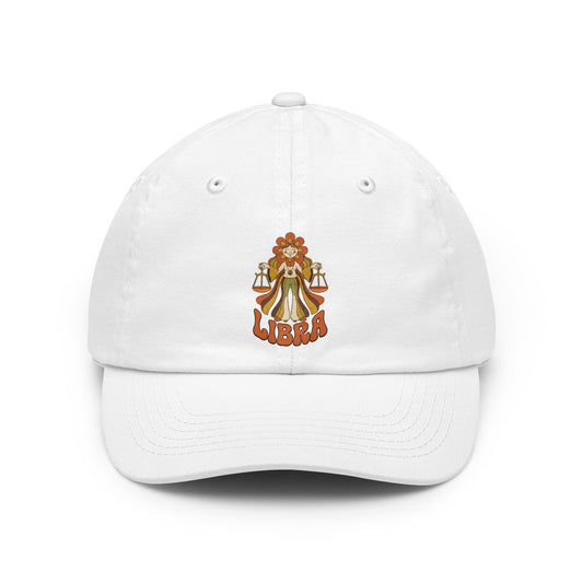 Color: White | Retro Mascot Groovy Libra Dad Hat