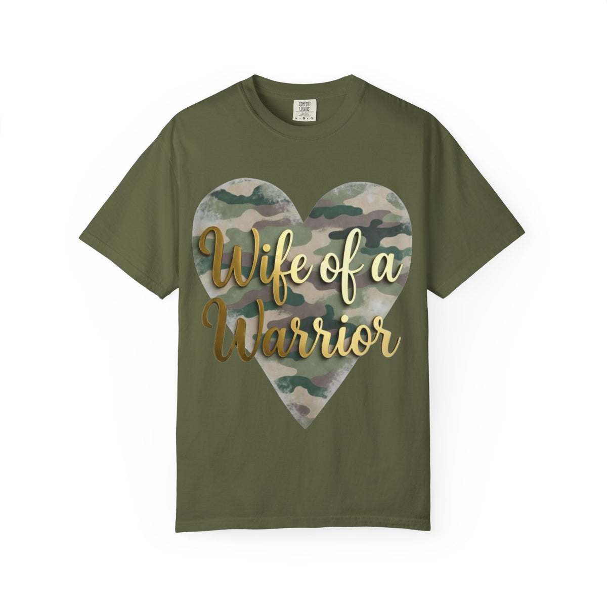 Color: Hemp | Wife of a Warrior Unisex Garment-Dyed T-shirt