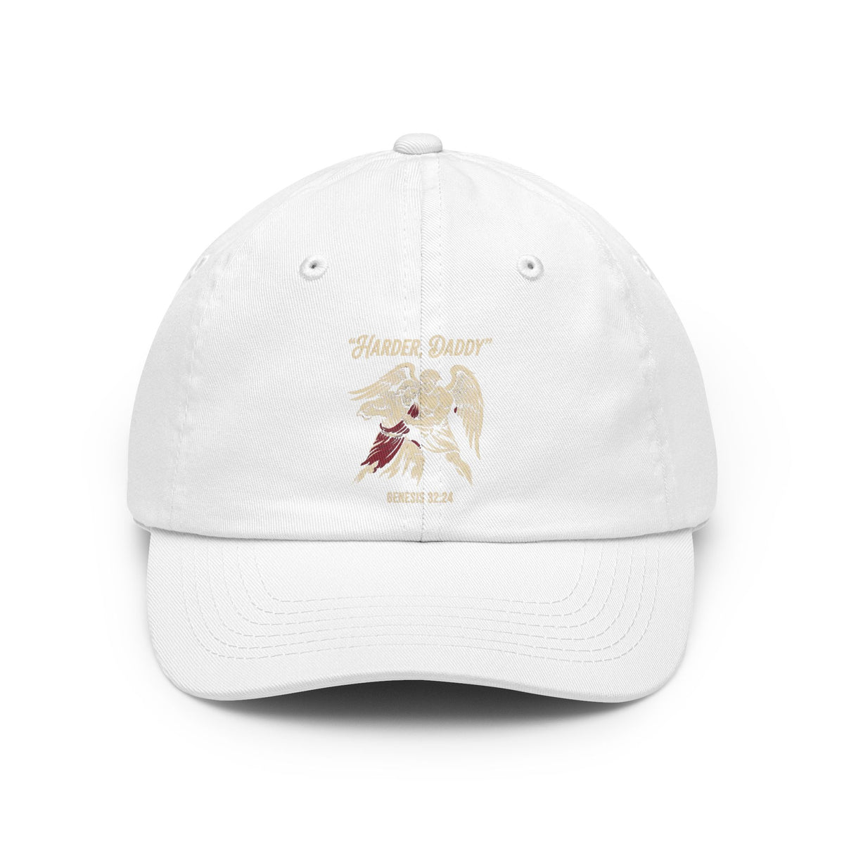 Color: White | Good Book Series Man vs Angel Dad Hat — Graphic