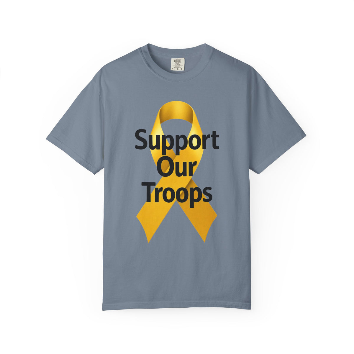 Color: Blue Jean | Support Our Troops Unisex Garment-Dyed T-shirt
