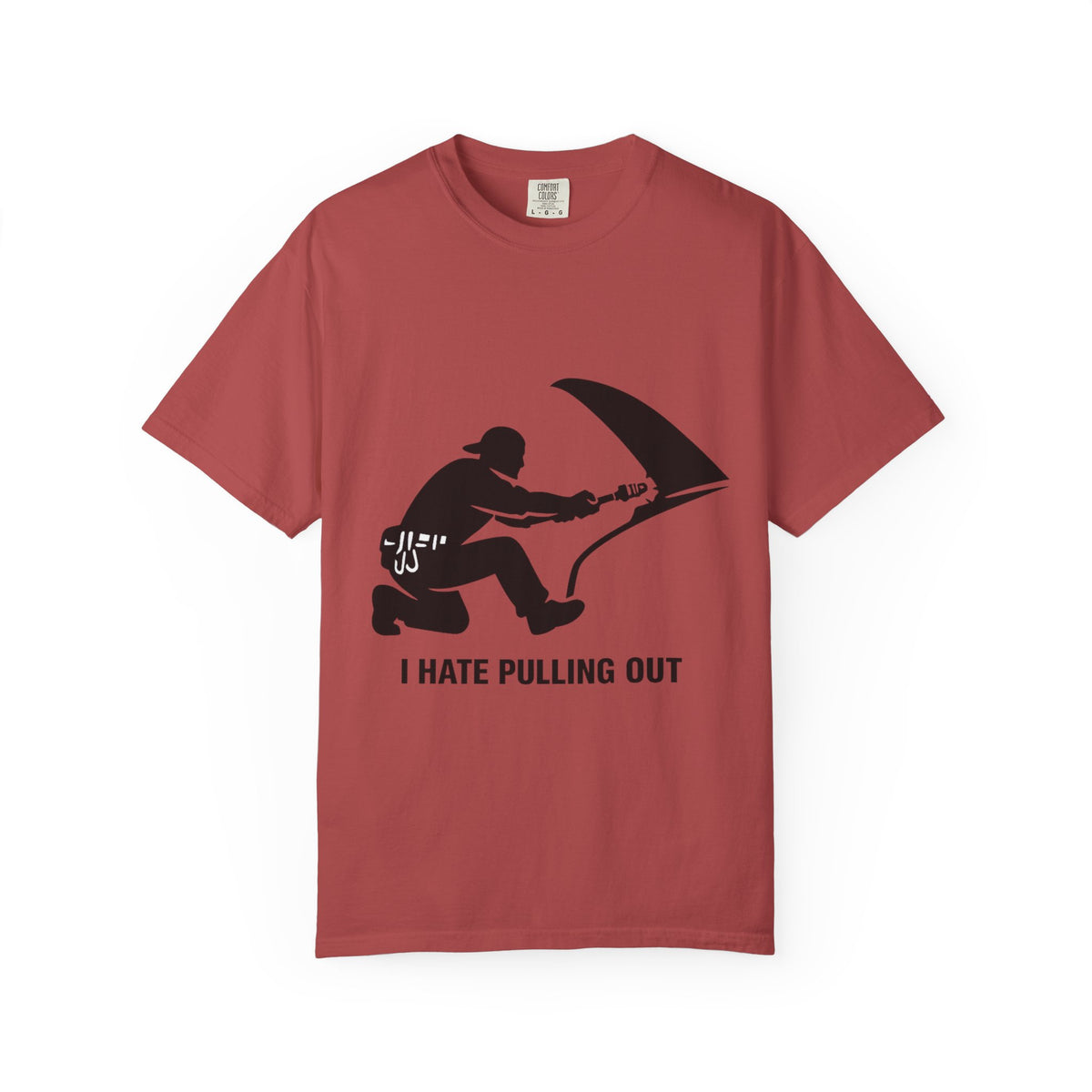 Color: Crimson | I Hate Pulling Out Mechanic Unisex Garment-Dyed T-shirt