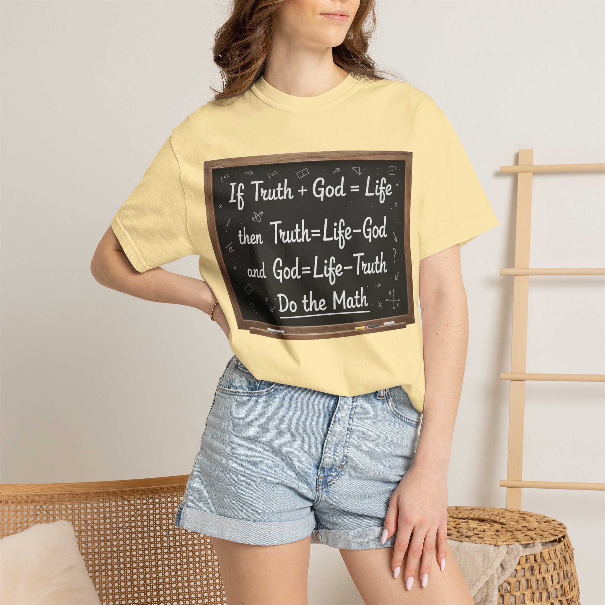 "Do The Math Chalkboard" Unisex Garment-Dyed T-shirt