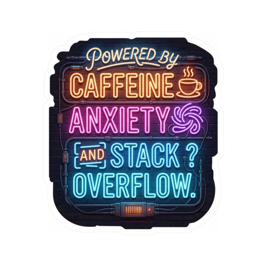 "Caffeine Anxiety And Stack Overflow" Sticker — Main