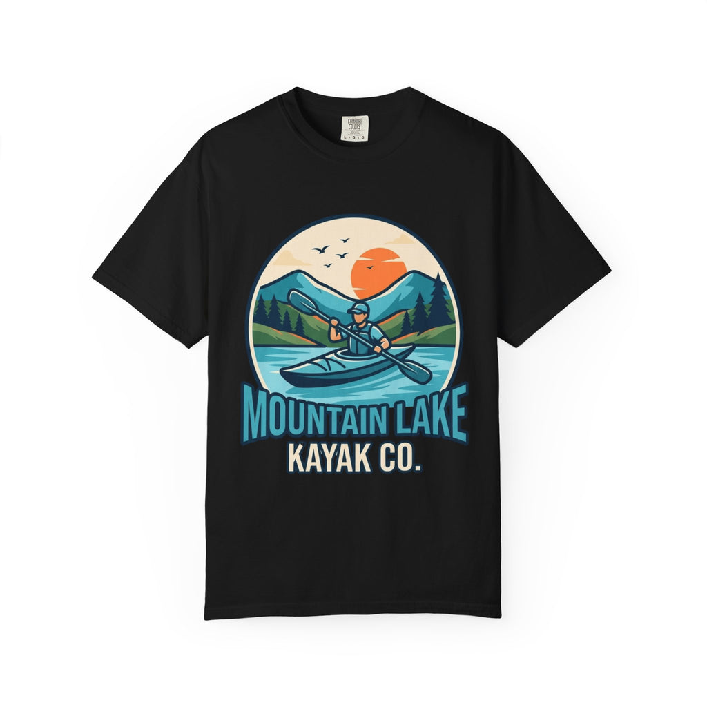 "Mountain Lake Kayak" Unisex Garment-Dyed Tee