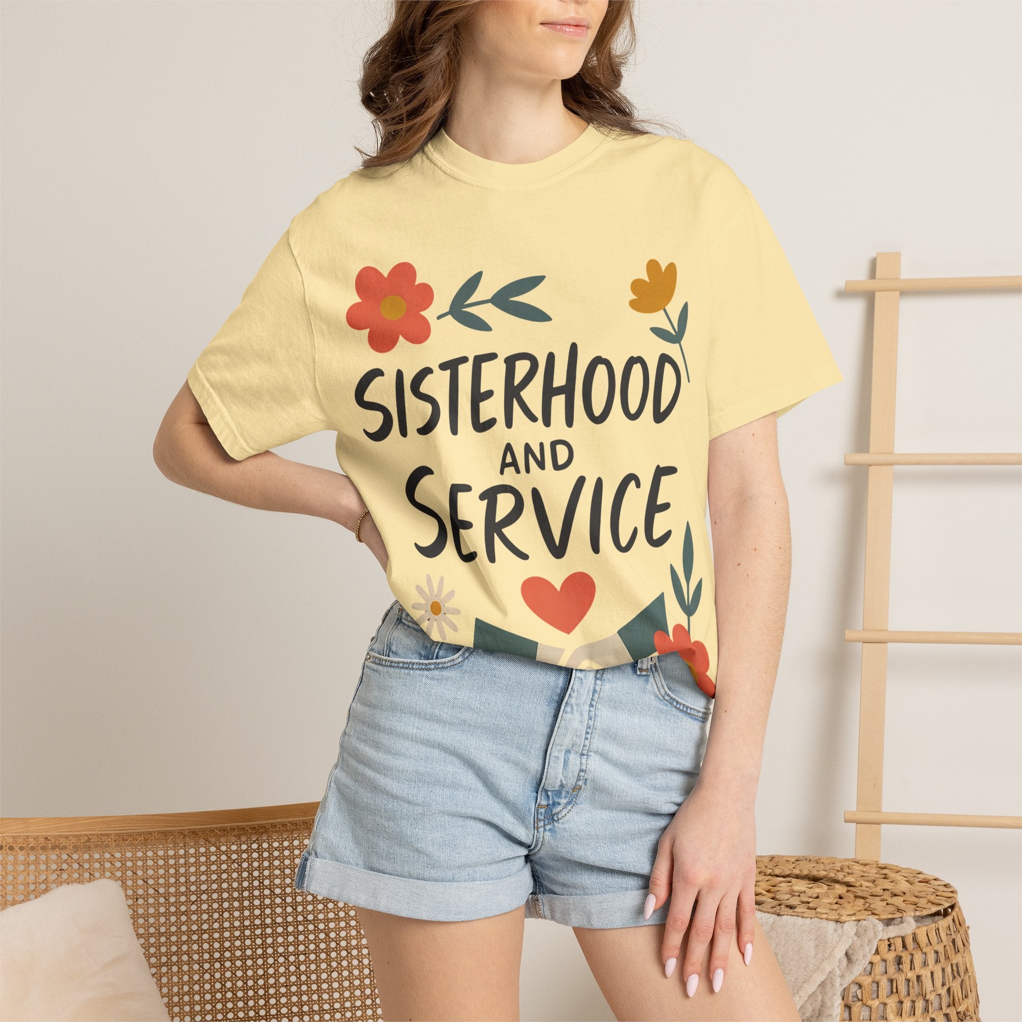 "Sisterhood and Service" Unisex Garment-Dyed T-shirt