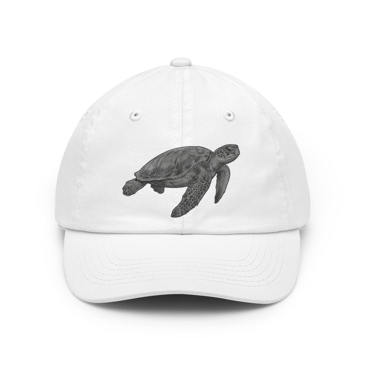 Color: White | Pencil Sketch Art Sea Turtle Dad Hat