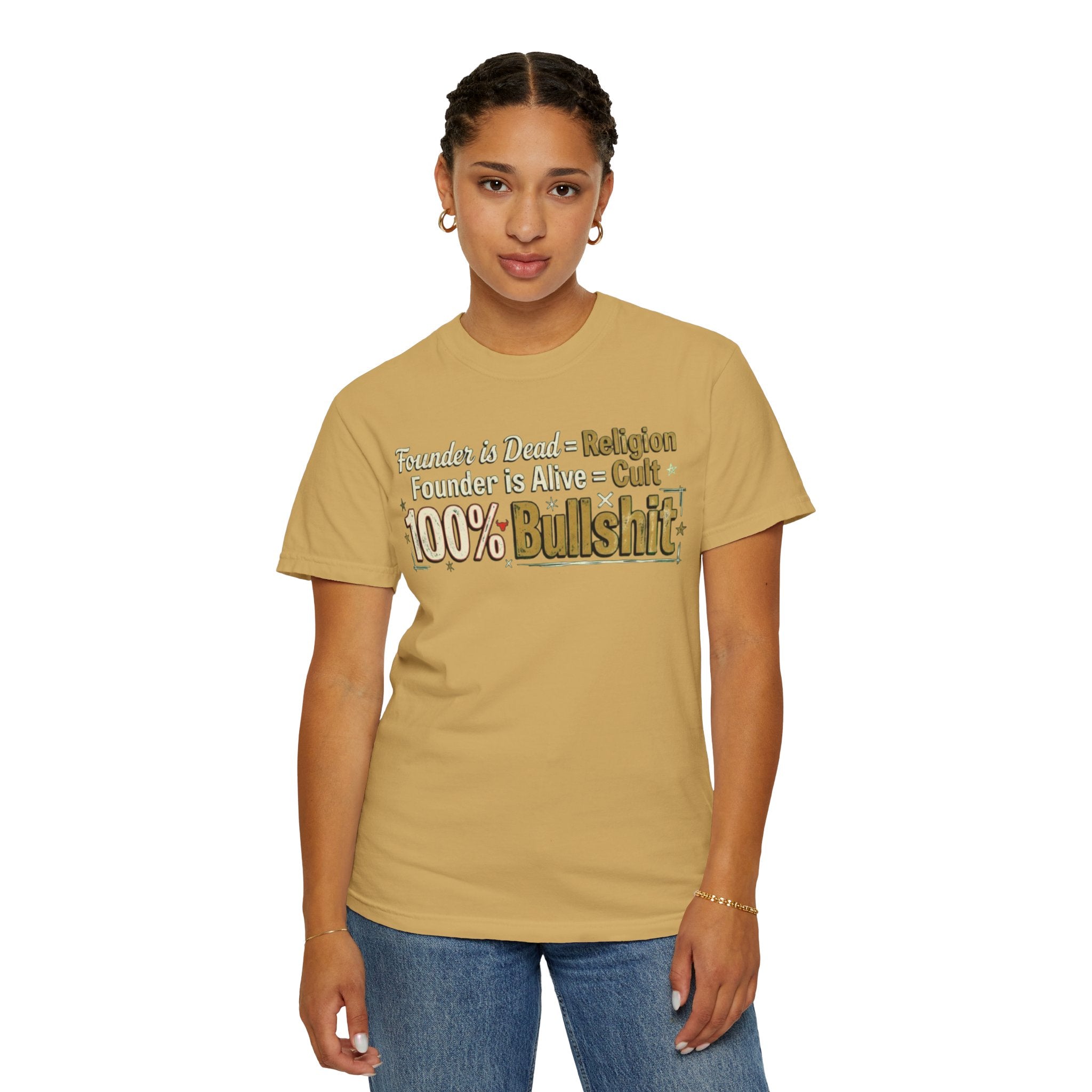 "Religion 100% Bullshit" Unisex Garment-Dyed Tee