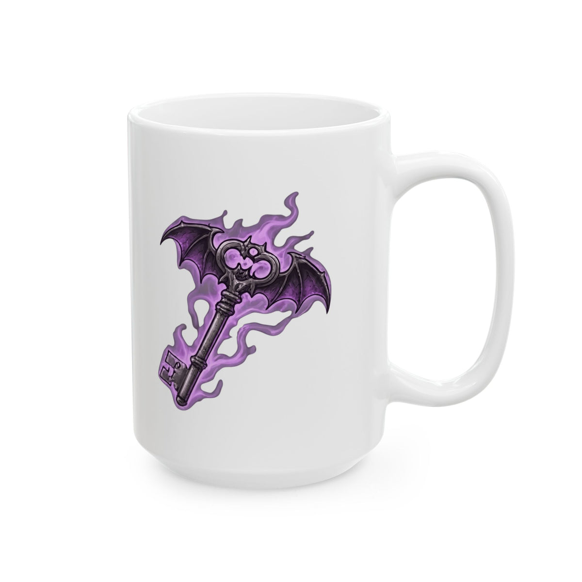 "Skeleton Key" White Ceramic Mug — Graphic