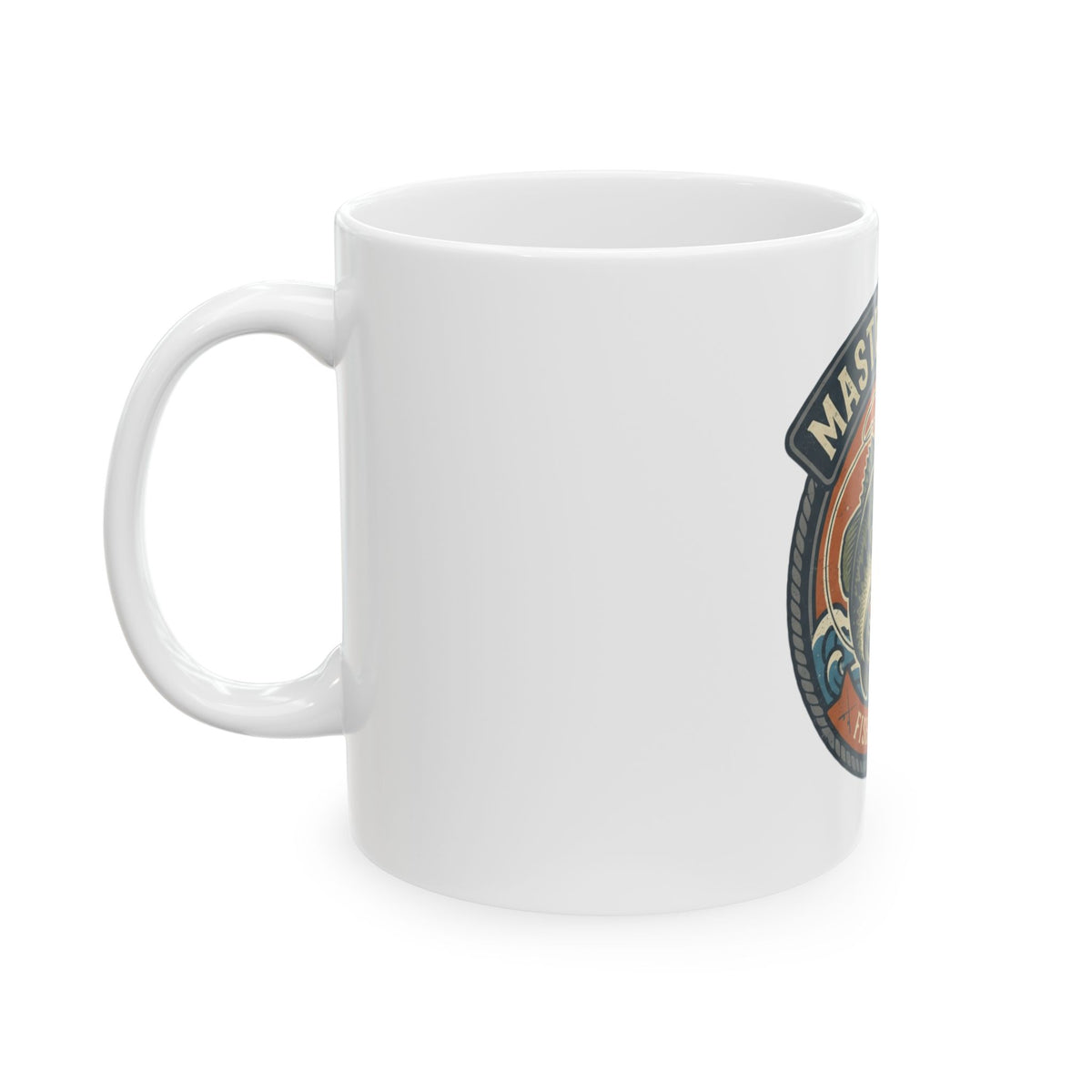 "Master Baiter" White Ceramic Mug — Graphic
