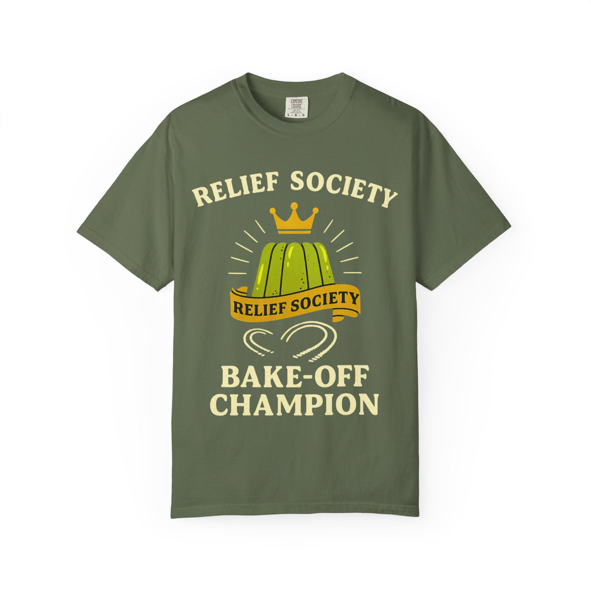 Color: Sage | Relief Society Bake-Off Champion Unisex Garment-Dyed T-shirt