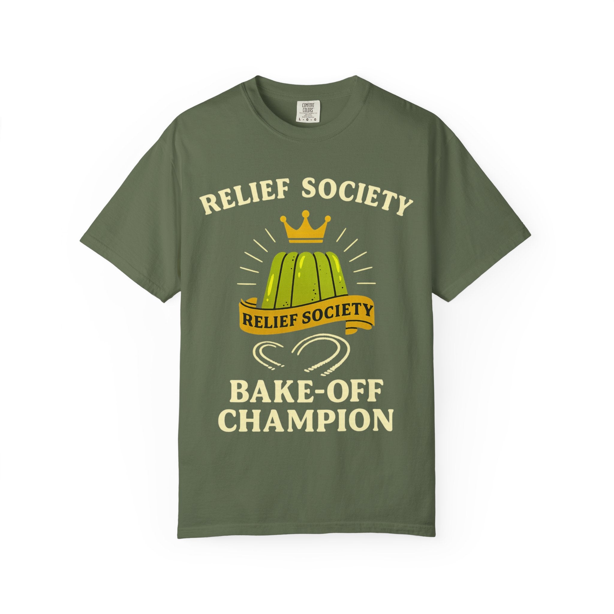 "Relief Society Bake-Off Champion" Unisex Garment-Dyed T-shirt