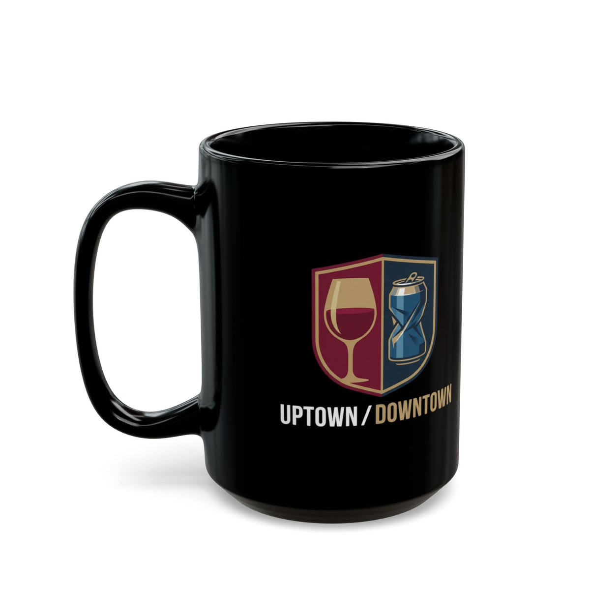 "Uptown-Downtown" Black Ceramic Mug