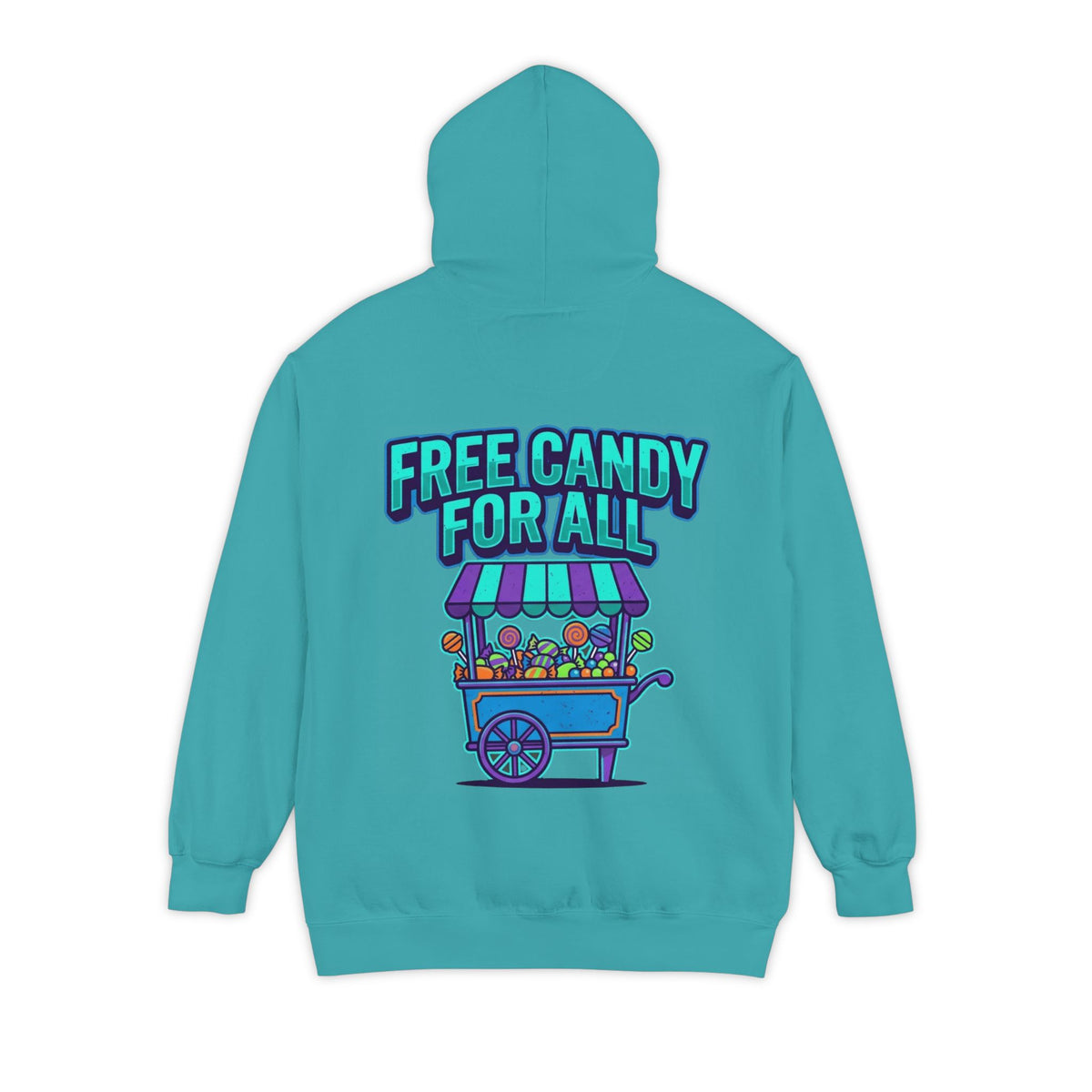 Color: Seafoam | Free Candy For All Garment-Dyed Hoodie