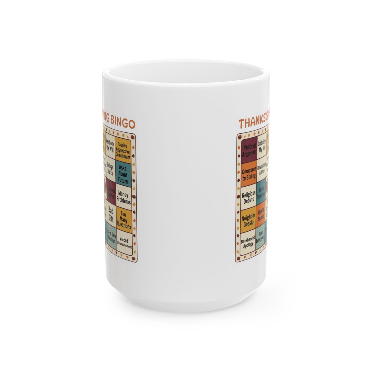 "Thankgiving Bingo" White Ceramic Mug