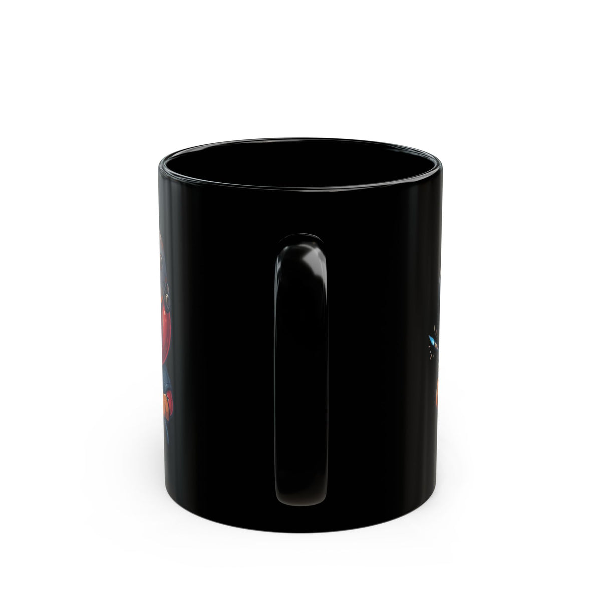 "Professional Cherry Popper" Black Ceramic Mug — Graphic
