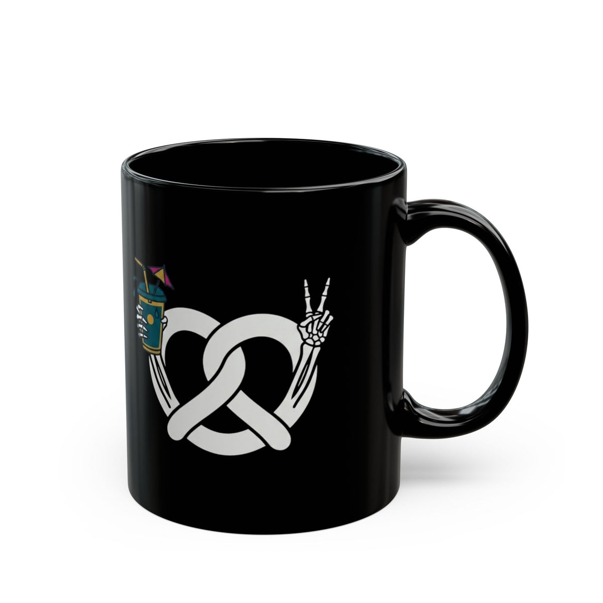 "Flexible But Not About Brunch" Black Ceramic Mug — Graphic