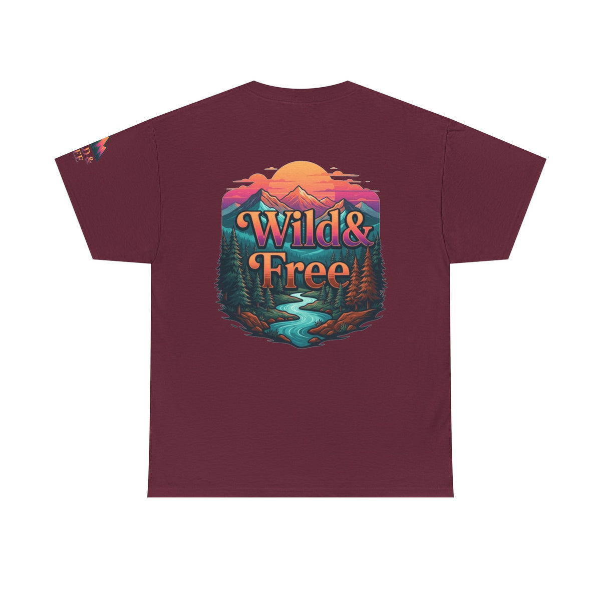 Color: Maroon | Wild & Free Premium Graphic Tee