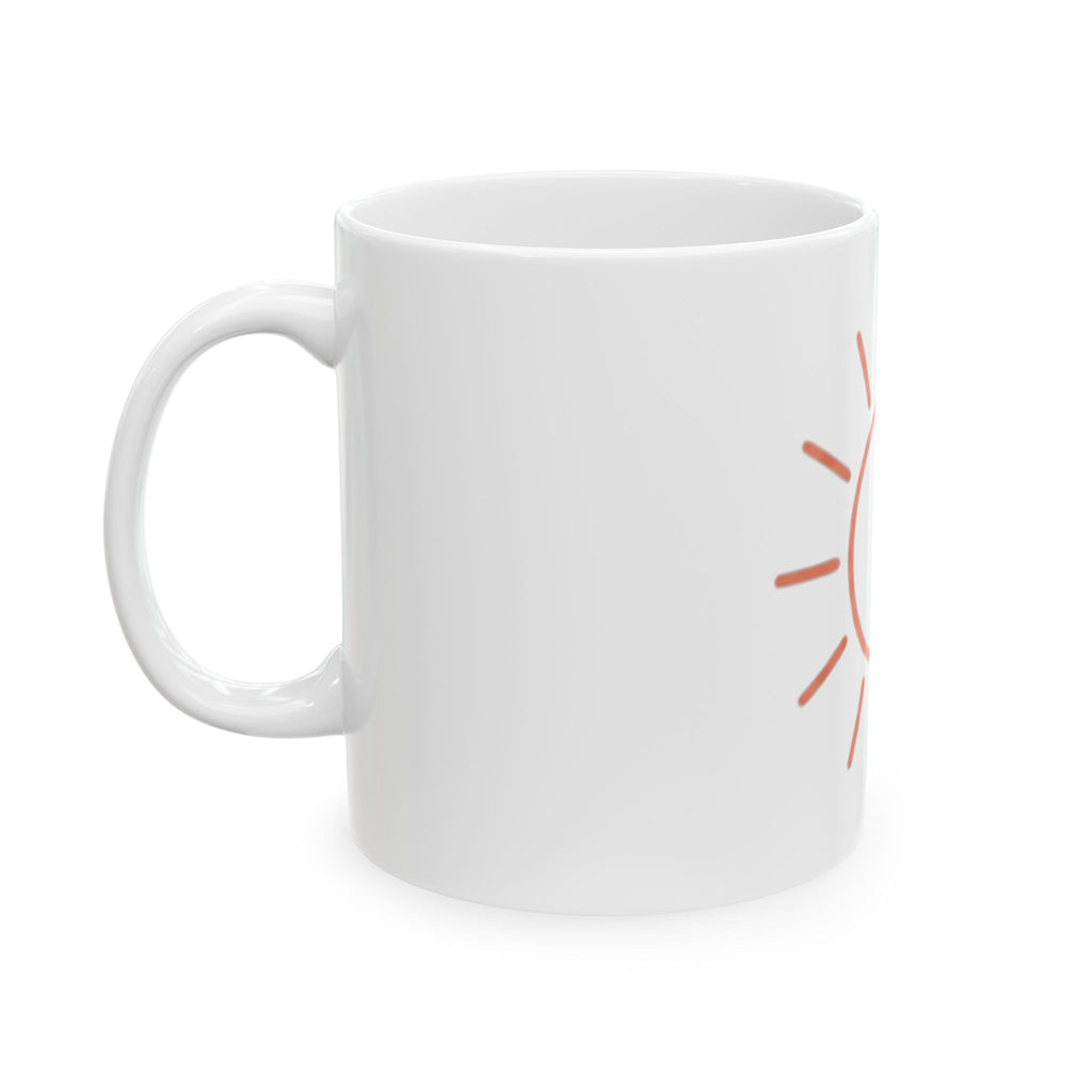 "Sun" White Ceramic Mug — Graphic