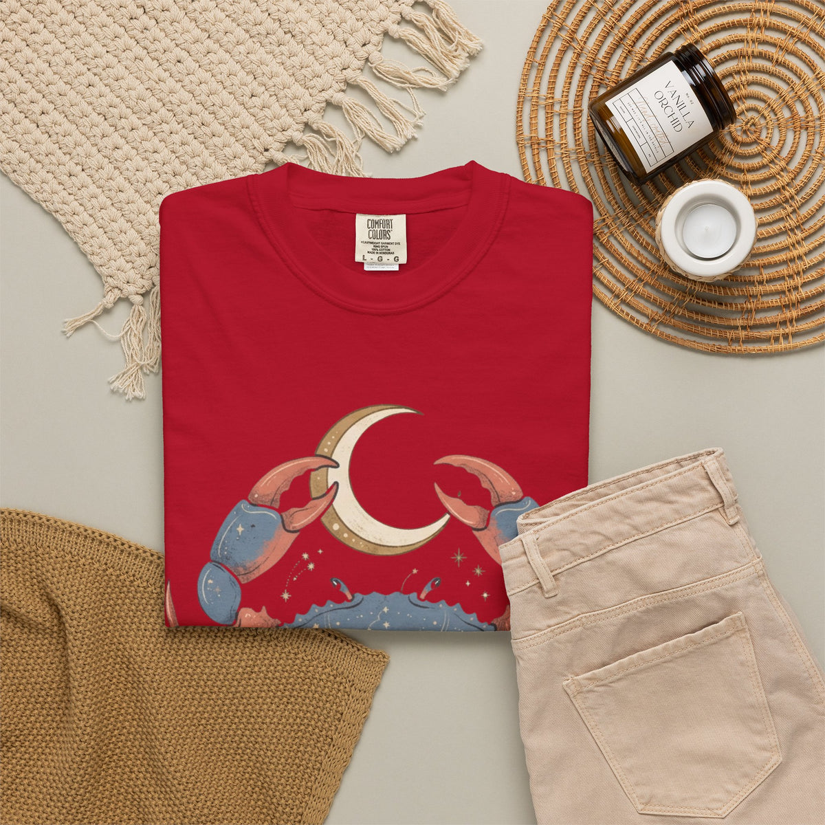 "Cancer The Moon Child Crab" Unisex Garment-Dyed Tee